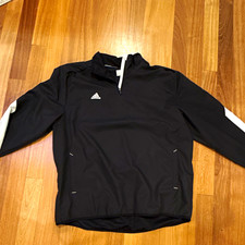 adidas Men's Lightweight Half-Zip Windbreaker Jacket Black/White L