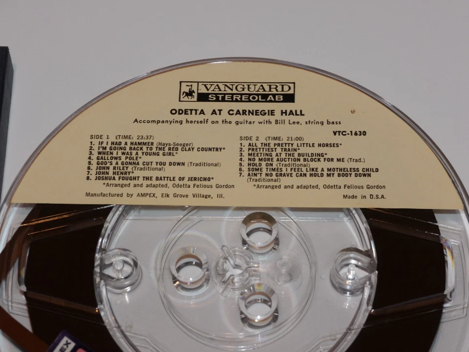 Reel To Reel -ODETTA At Carnegie Hall VANGUARD VTC1630 TESTED NM 7.5 ips 4 Track Foto 3 de 4
