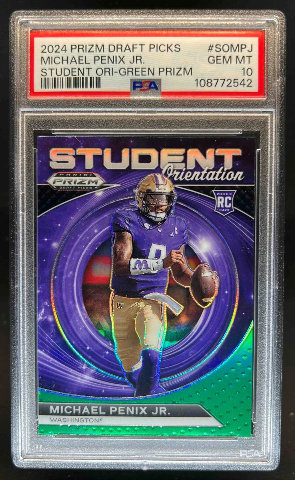 Michael Penix Panini Prizm Draft Picks Student Orientation #SOMPJ Green Prizm