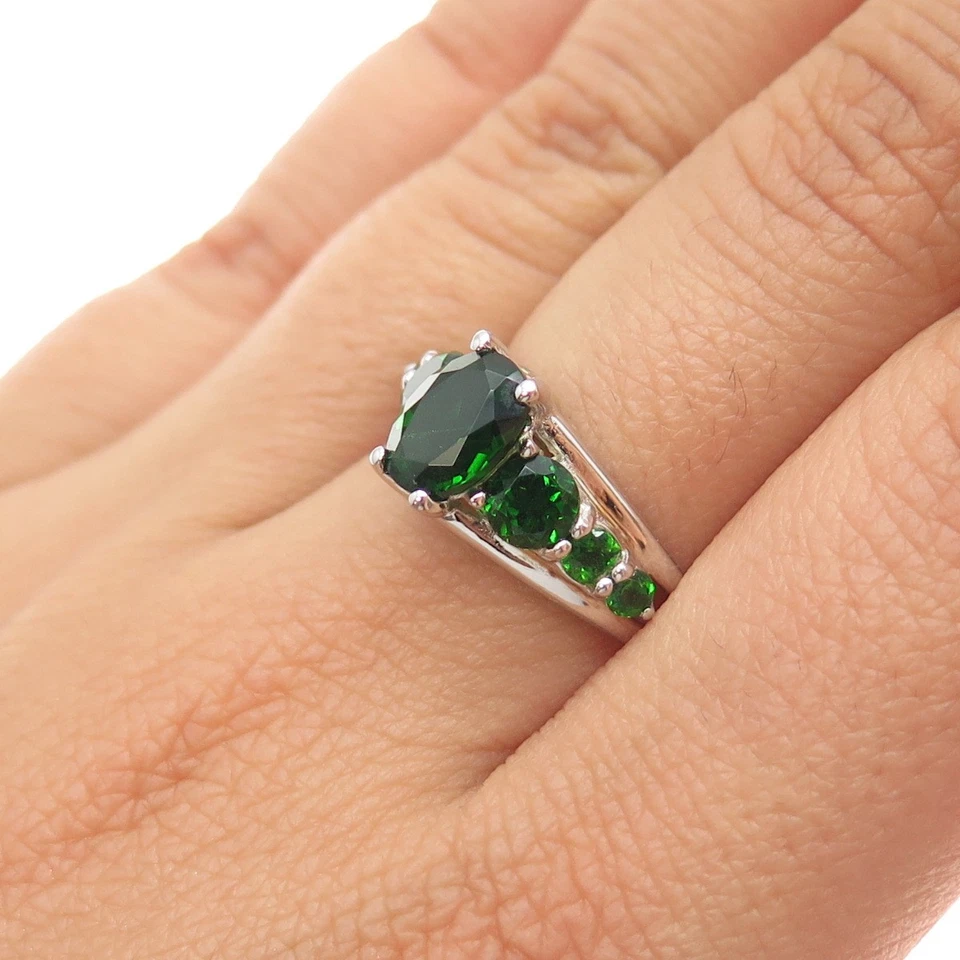 HAROLD TRUJILLO 925 Sterling Silver Real Chrome Diopside Ring Size 7 - Image 2 of 4
