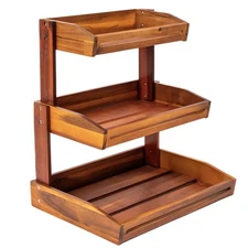 Acacia Fruit Basket-3-tier-Large Fruit Bowl for Kitchen Counter, Fruit Storag...