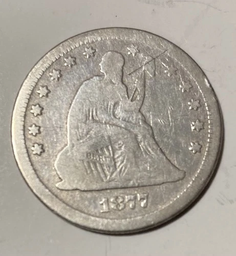 1854 & 1877 S Seated Liberty Quarters Two coin Lot (90% Silver)