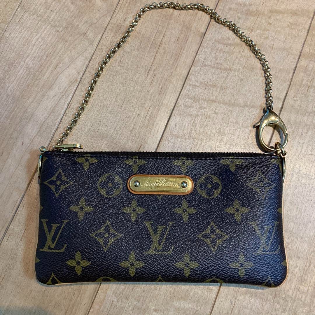 Louis Vuitton M60094 Monogram Pochette Milla MM Hand Bag Brown