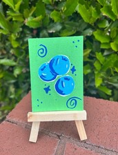ACEO original art blueberry drawing by Kayla draws