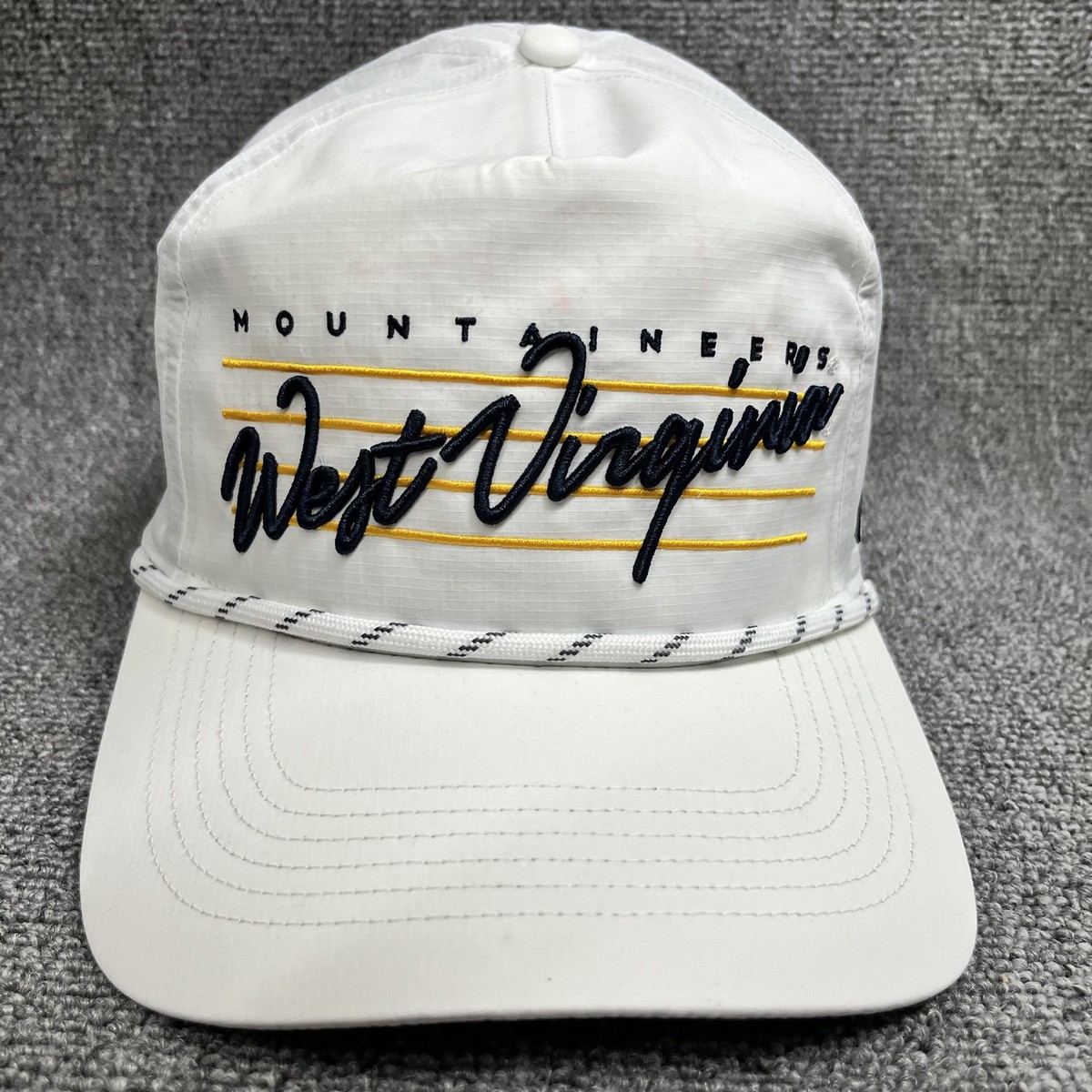 New '47 West Virginia Mountaineers Hitch Rope Snapback Hat White WVU Cap