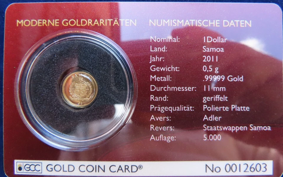 2011 Samoa $1 Ouro Puro .99999 Moeda 35 Anos de Prova de Águia Americana ULTRA RARA - Imagem 2 de 2