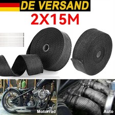 2*15M Titan Hitzeschutzband Auspuff Band Auspuffband Heat Wrap Kr&uuml;mmer bis 1400&deg;