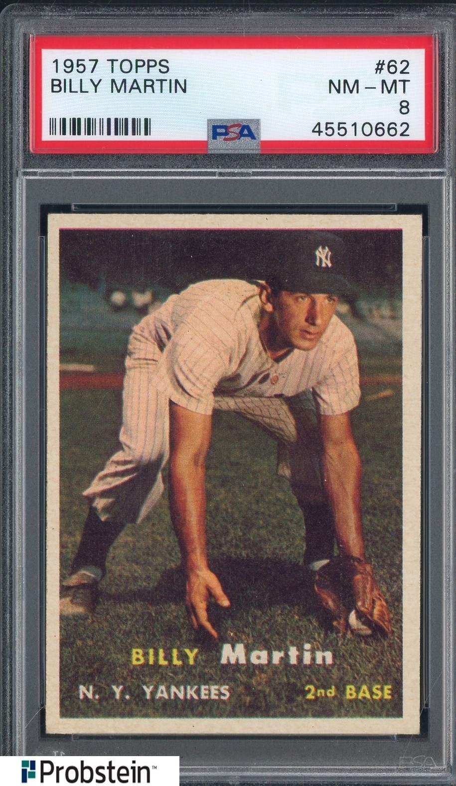1957 Topps SETBREAK #62 Billy Martin New York Yankees PSA 8 NM-MT