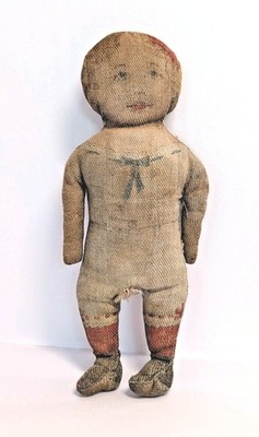 Antique Advertising Cloth Cut Out Doll Printed Art Fabric Mills NY Circa 1900