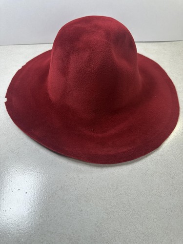 Red Rabbit Fur Felt Peachbloom Capeline Hat Body Millinery Blank 15”