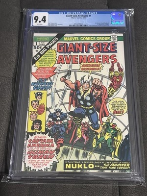 Giant Size Avengers #1 Comic CGC 9.4 White Pages, First Appearance of Nuklo