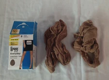 L'eggs 2 Pair Everyday Control Top Pantyhose Size B Nude Sheer Toe New 