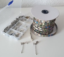 Konvolut: 25 M Ethnoband + 50 Bandklemmen-Ver...