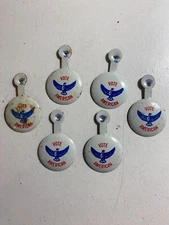 Vote American Metal Tab Vintage Rare Blue Eagle Pin Red White and Blue (1) One