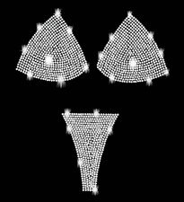 Rhinestone Bikini Applique Bra Brief Lingerie Underwire Hotfix Rhinestones Sexy