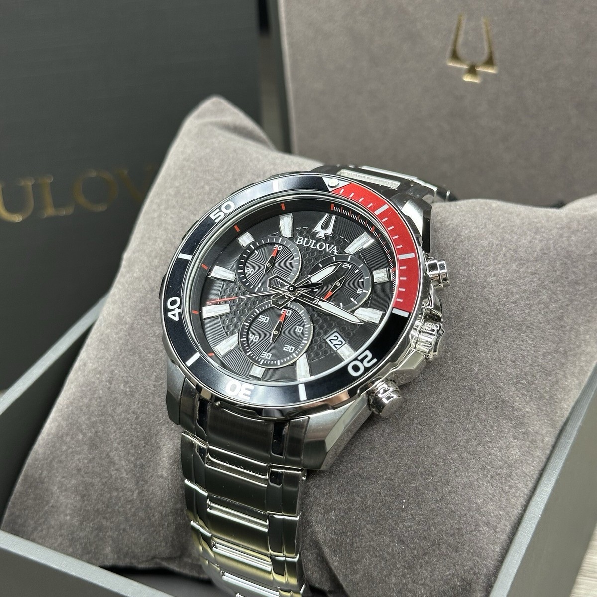 Bulova Men's Stainless Steel Chronograph Unidirectional Bulova Men's Stainless Steel Chronograph Unidirectional