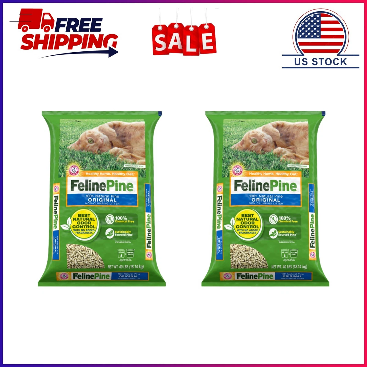 Feline Pine Original Wood Cat Litter, 40 Petco Stars
