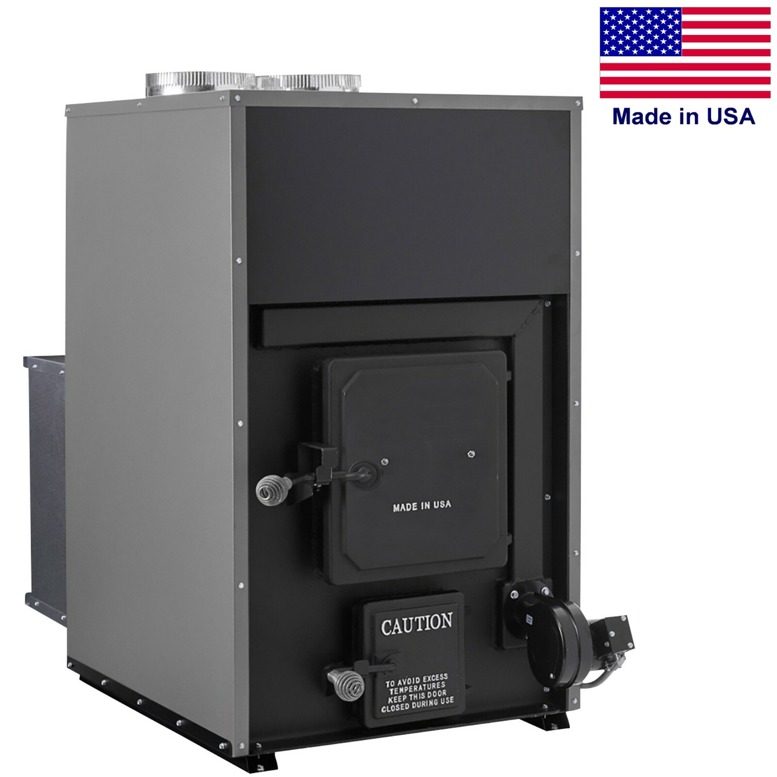 Wood Burning FURNACE - 130,000 BTU - 2,000 sqft - 1500 CFM - Digital  Thermostat | eBay