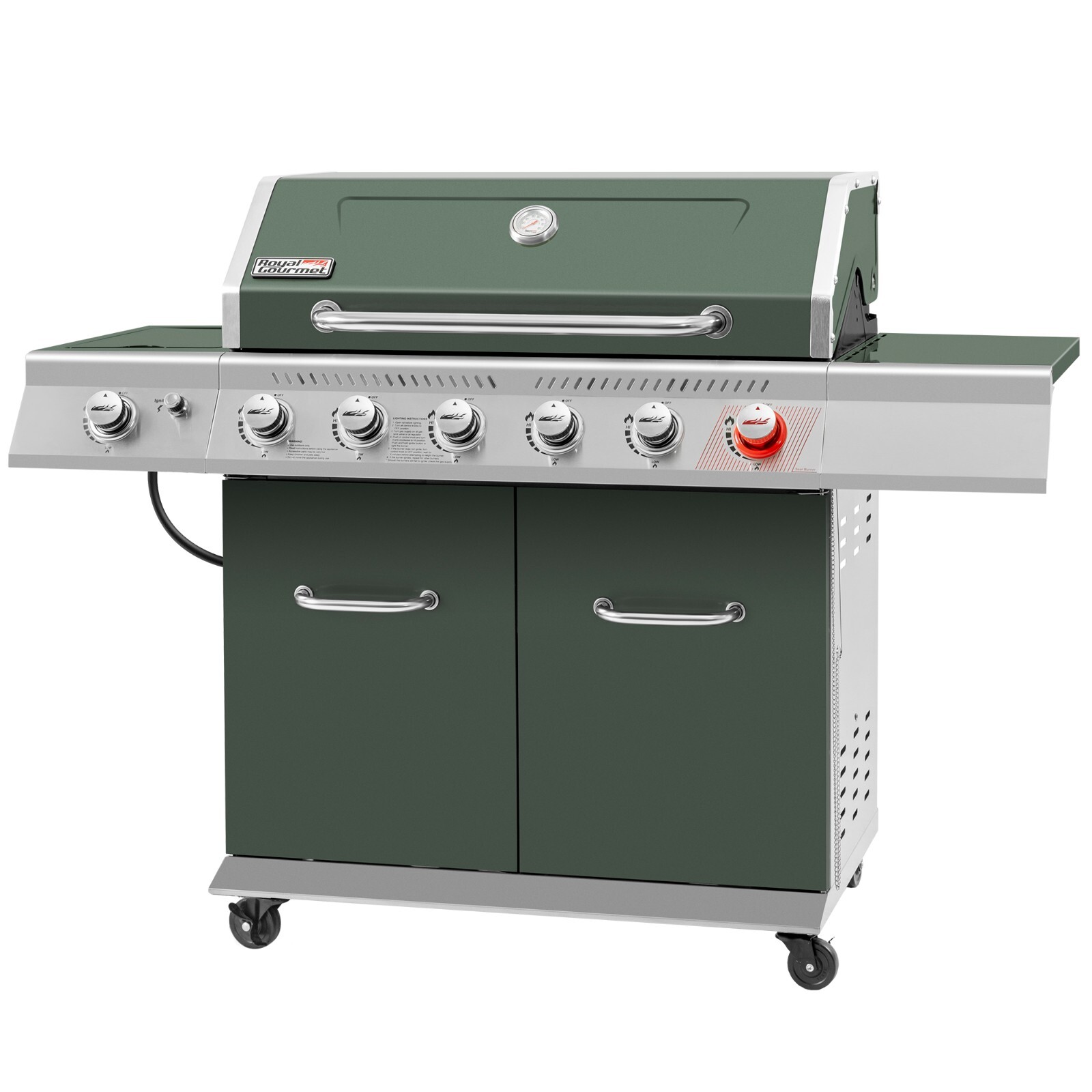 Royal Gourmet 6-Burner BBQ Liquid Propane Gas Grill with Sear Burner/Side Burner