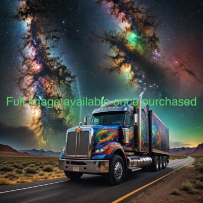 Space Trucking | High Resolution Digital Wall Art Print | Download