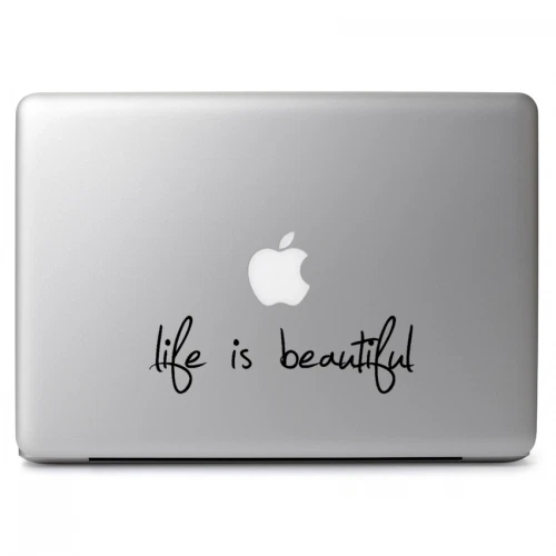 Life Is Beautiful Vinyl Decal Sticker for Macbook Air Pro 11 12 13 15 17" Laptop - Image 4 of 4