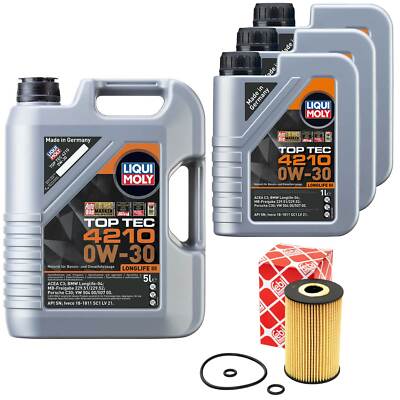 Motoröl Set Top Tec 4210 0W-30 8 Liter + Ölfilter für VW Transporter VI 2.0 TDI