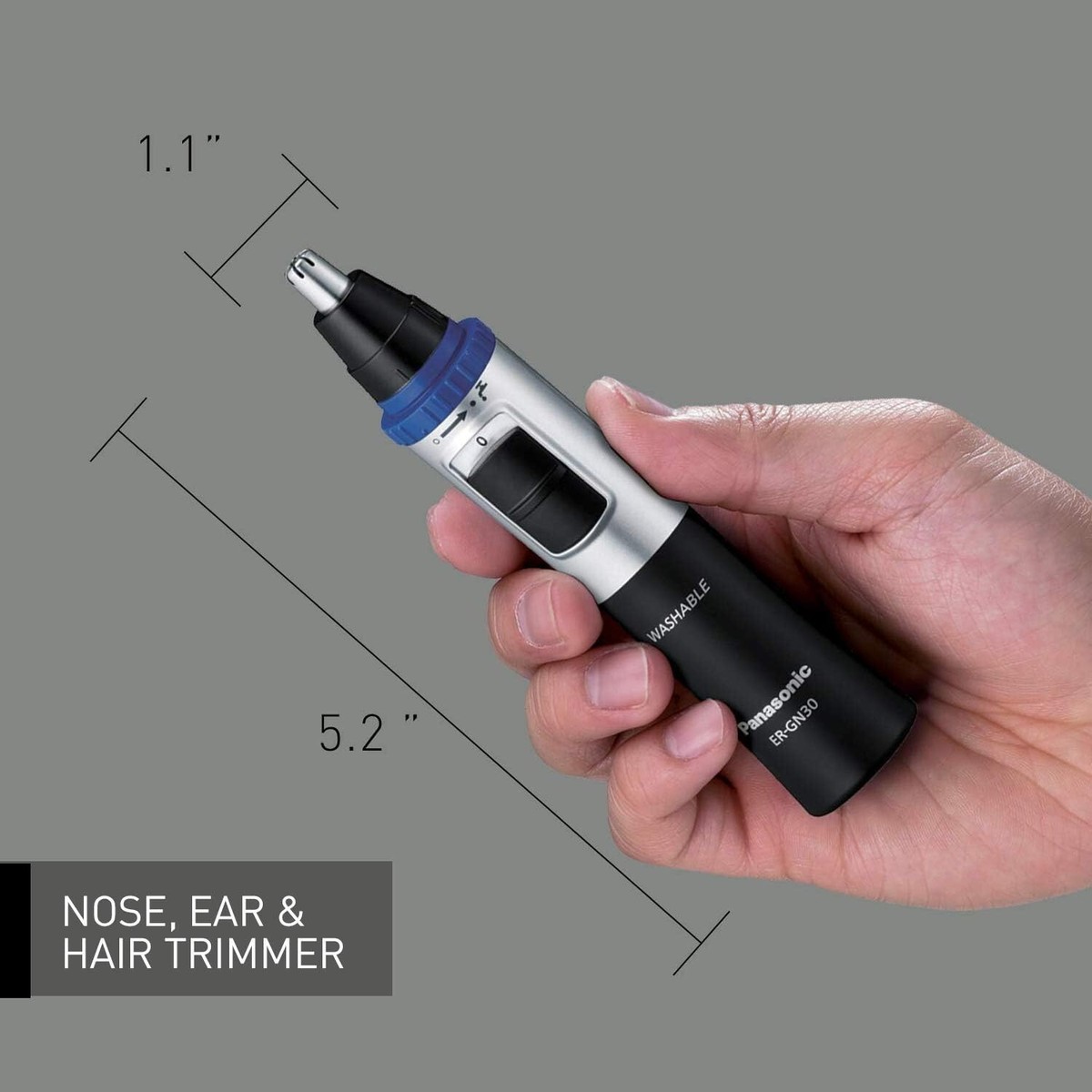 Panasonic Nose Trimmer and Ear Hair Trimmer,ER-GN30-K, Wet/Dry