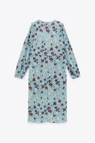 NWT ZARA WOMAN MIDI FLORAL DRESS WITH RUFFLES SIZE S SS21 1165/015 - Picture 5 of 6