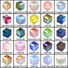 Swarovski 5601 Crystal Cube Color AB Beads Part 2 of 2 You Pick Size and Color 