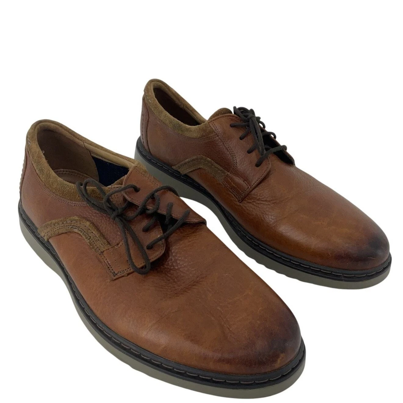 Scarpe eleganti Oxford Clarks da uomo in pelle marrone taglia 9 usate