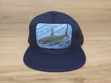 Vintage 3D Foam Patch Shark Great White Cap-Man Hat Snapback