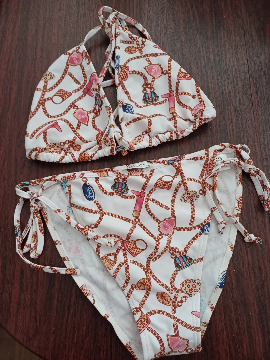Gucci Multicolor Two Pieces Bikini Swimsuit Size XL
