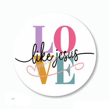 Love Like Jesus Religious Party Favors Scrapbook Stickers Envelope Seals Labels