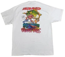 Vtg Hanes 1990 Braid Products Pro Team Nibble Badass Bass Pocket T Shirt  L/XL
