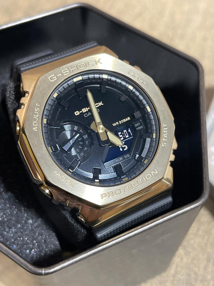 Casio G-Shock Black Gold Watch GM-2100G-1A9ER Analog Digital Watch