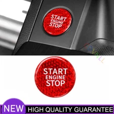 For Audi A6 A7 19-22 Red Carbon Fiber One-Click Startup Switch Ring Sticker Trim