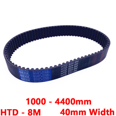 8M 8mm Pitch 40mm Width Closed Loop Synchronous HTD Timing Belt 1000-4400mm Long