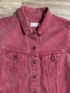 wine red denim jacket
