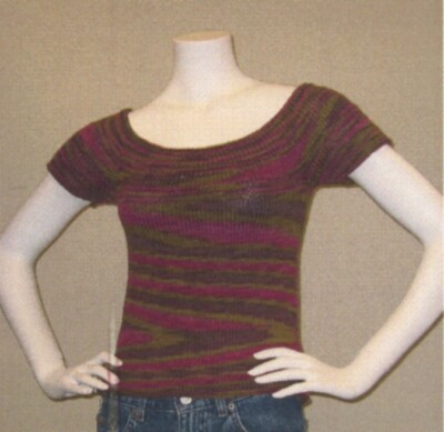 Chicks with Sticks Knitting Pattern 047 The Captiva Tee Knit in the Round 30-40''