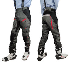 pantaloni moto cordura 3 strati 4 stagioni sfoderabili traspiranti con bretelle