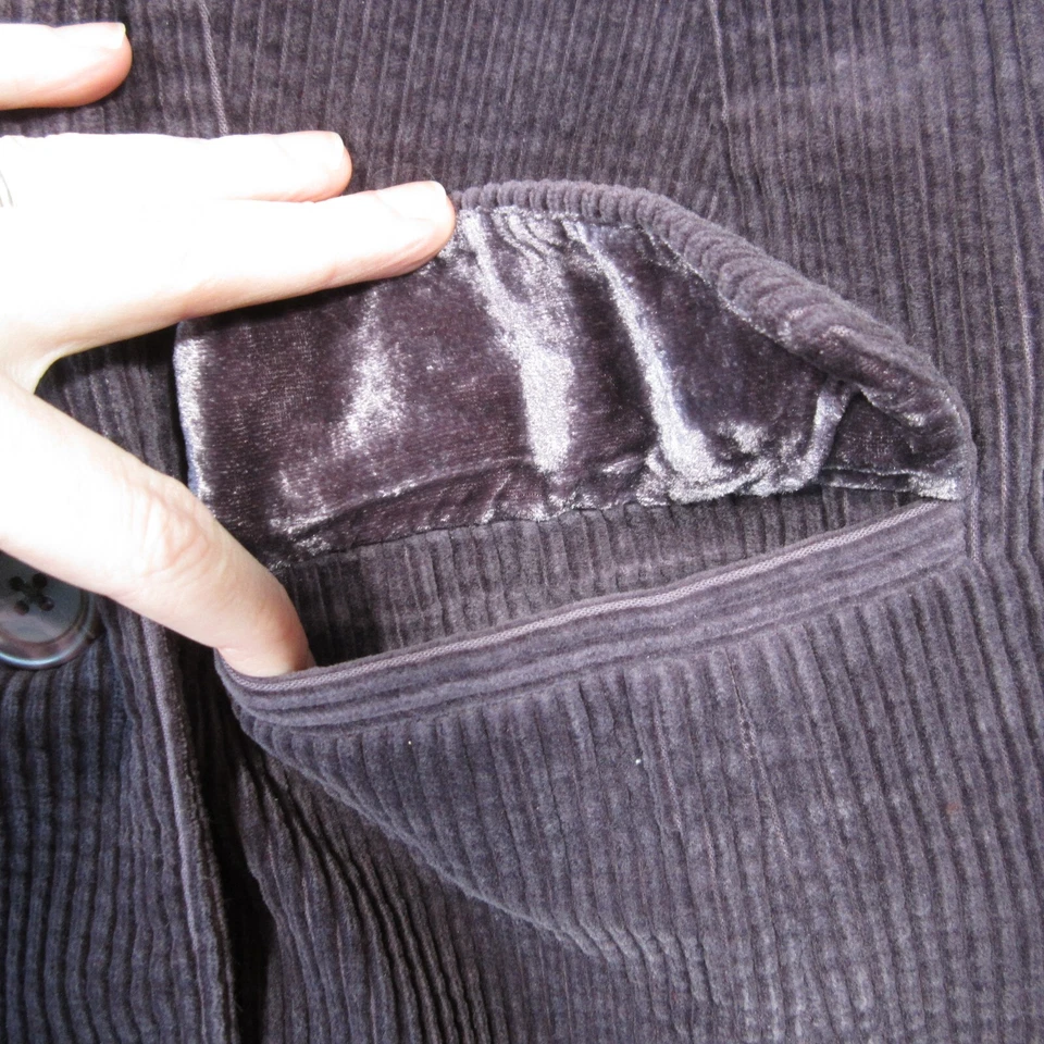 J Jill вельветовая куртка L сливы фиолетовый широкий Wale длинный воротник карманы Artsy богемное - Изображение 3 из 4