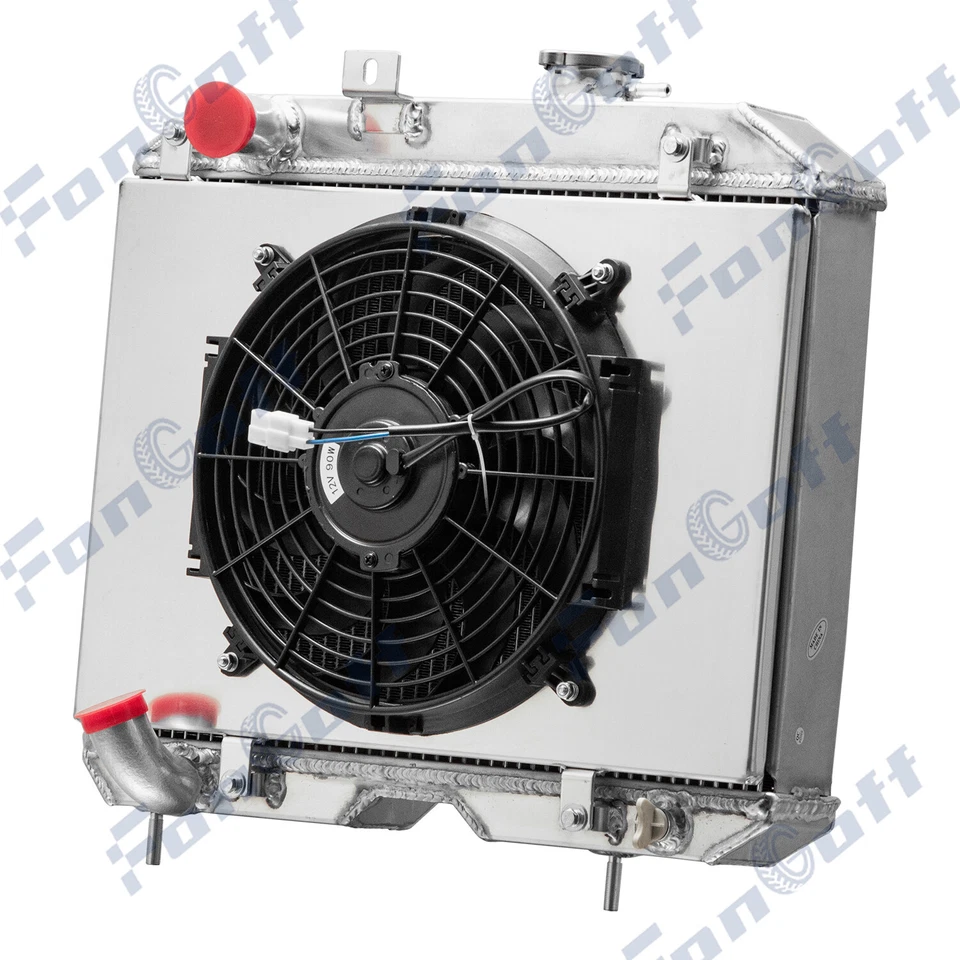 3 Row Radiator Shroud Fan For 1941-1952 1950 Jeep Willys MB/CJ-2A/M38 Ford GPW Foto 2 de 4