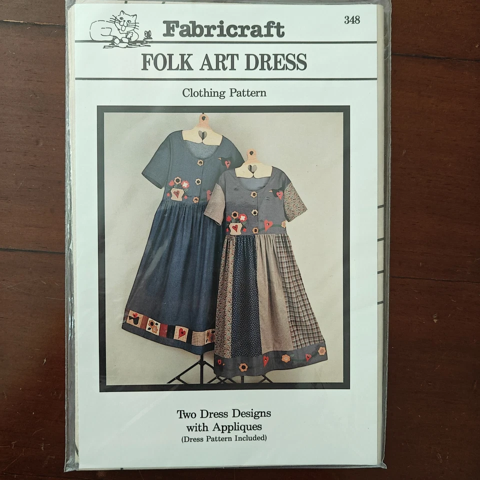Fabricraft Folk Art Dress Pattern 348 - Two Applique Designs 🌻 Sizes XS-L - Image 4 of 4