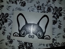 Cute New Peeking Boston Terrier Vinyl Dog Decal for cars crafts window cups sign