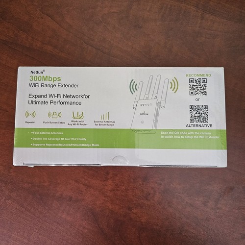 Netfun 300 Mbps WiFi Range Extender Signal Booster for Home or Office ...