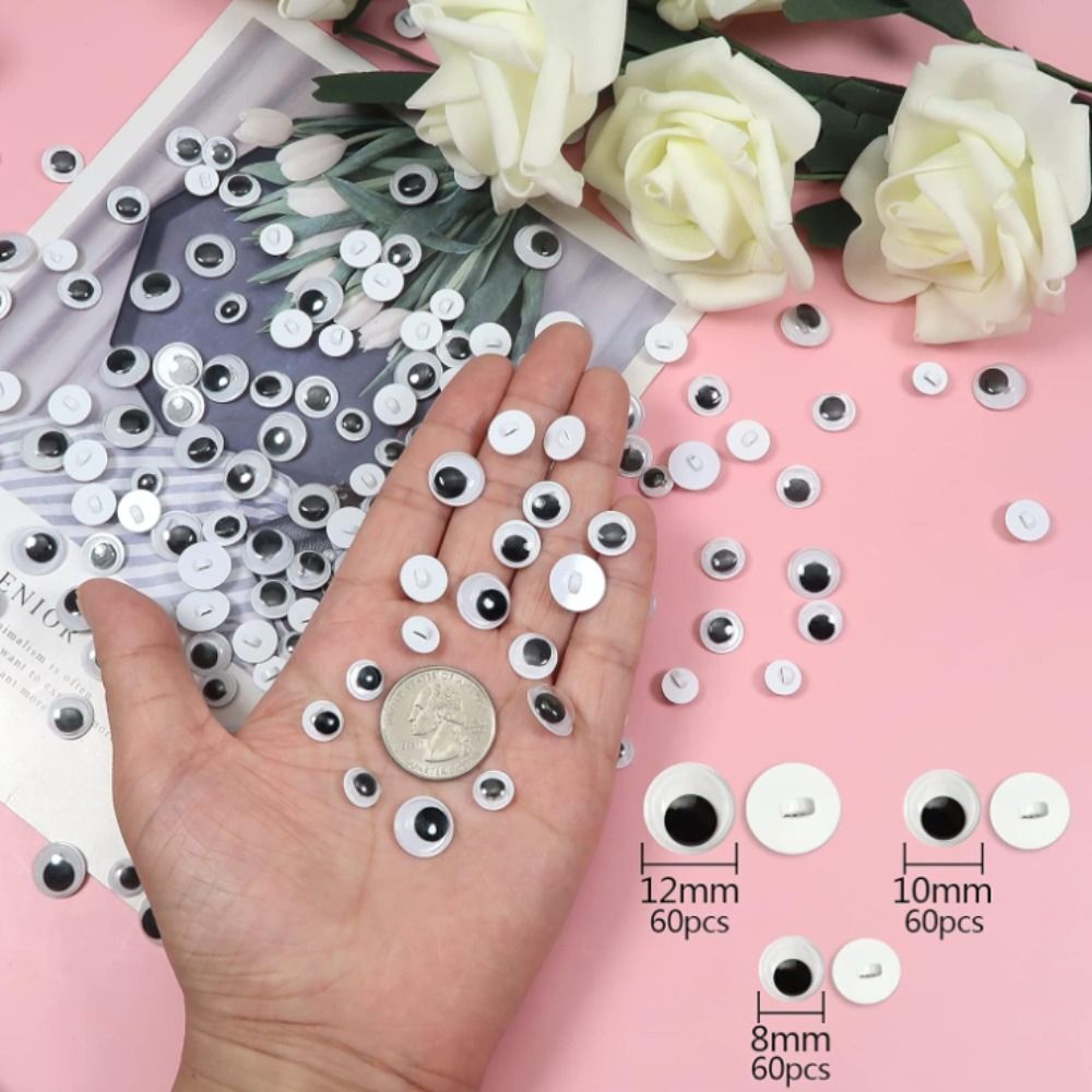 300Pcs Buttons Googly Wiggle Eyes Sew on Assorted Sizes Cute Sew on