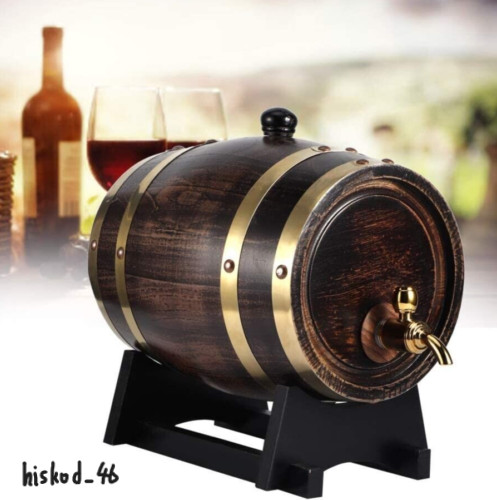 Wine & Sake Wooden Oak Barrel W/ Faucet & Bracket For Party event & Banquet 3 L