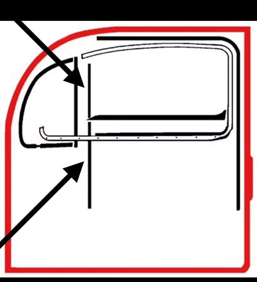 Fieltro de canal de ventana delantera 12x580 mm para Lt o Rt para Volkswagen Tipo 1 Tipo 2 Foto 2 de 2