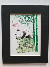4x5 Panda Bear Feng shui Art Asian - Chinese Brush Painting Art