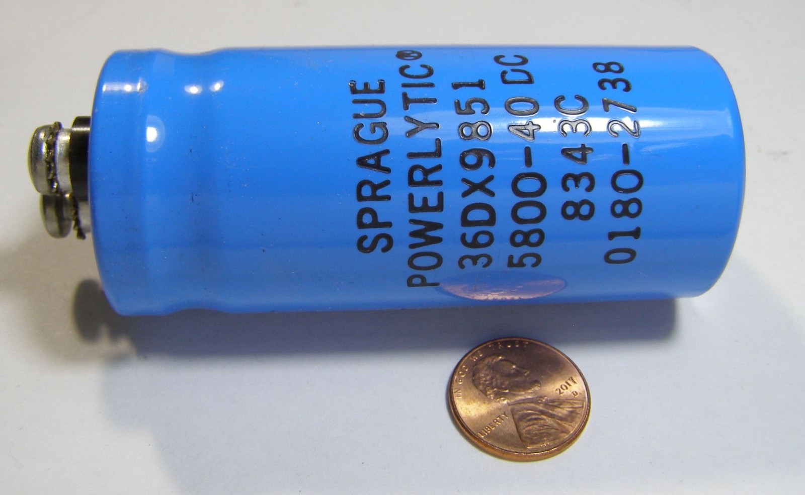 POWERLYTIC TYPE 36D lotto 2 pezzi Sprague condensatore elettrolitico 20000uF